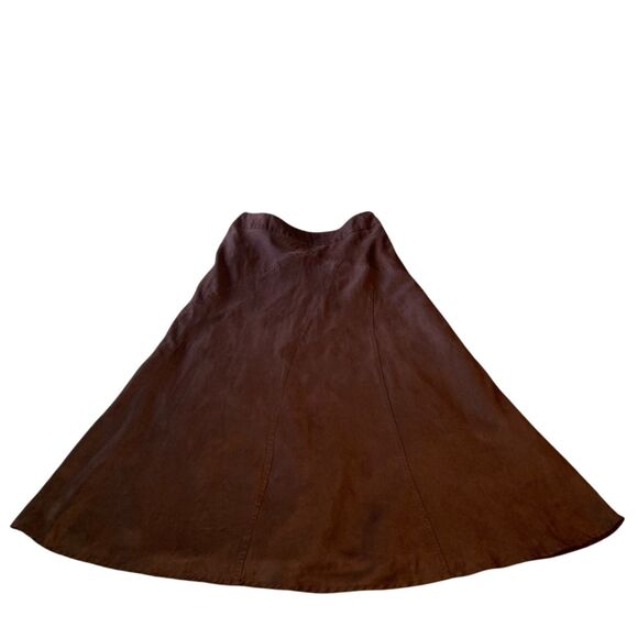 East 5th Womens Chocolate brown Faux Suede Midi A Line Skirt 10 Boho Fall Party - Picture 1 of 7